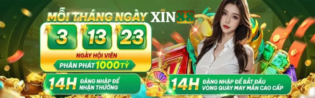 Xin88 - 14h đăng nhập để nhận thưởng